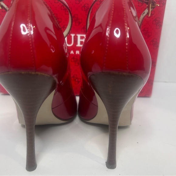Sexy GUESS ankle strap RED patent heels - Picture 5 of 14